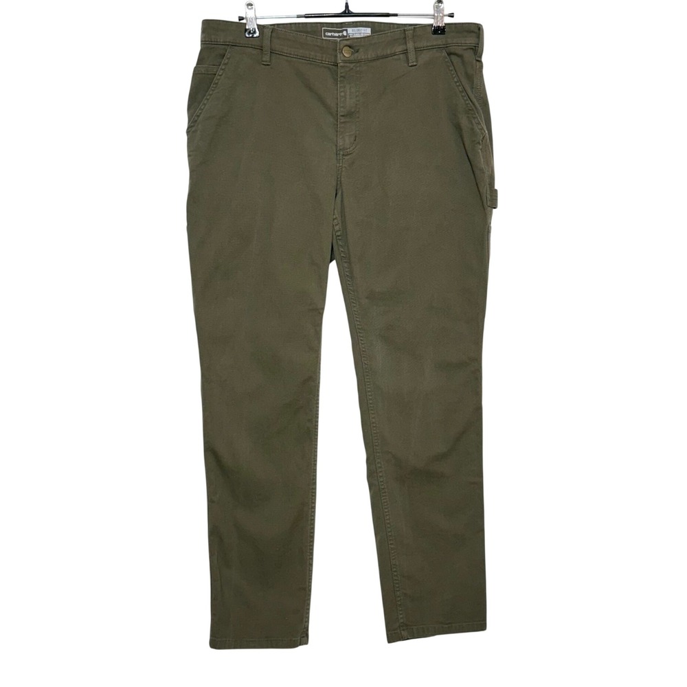 Carhartt Pants Womens 14 36X30 Green Essential Ashland Stretch Canvas Workwear
